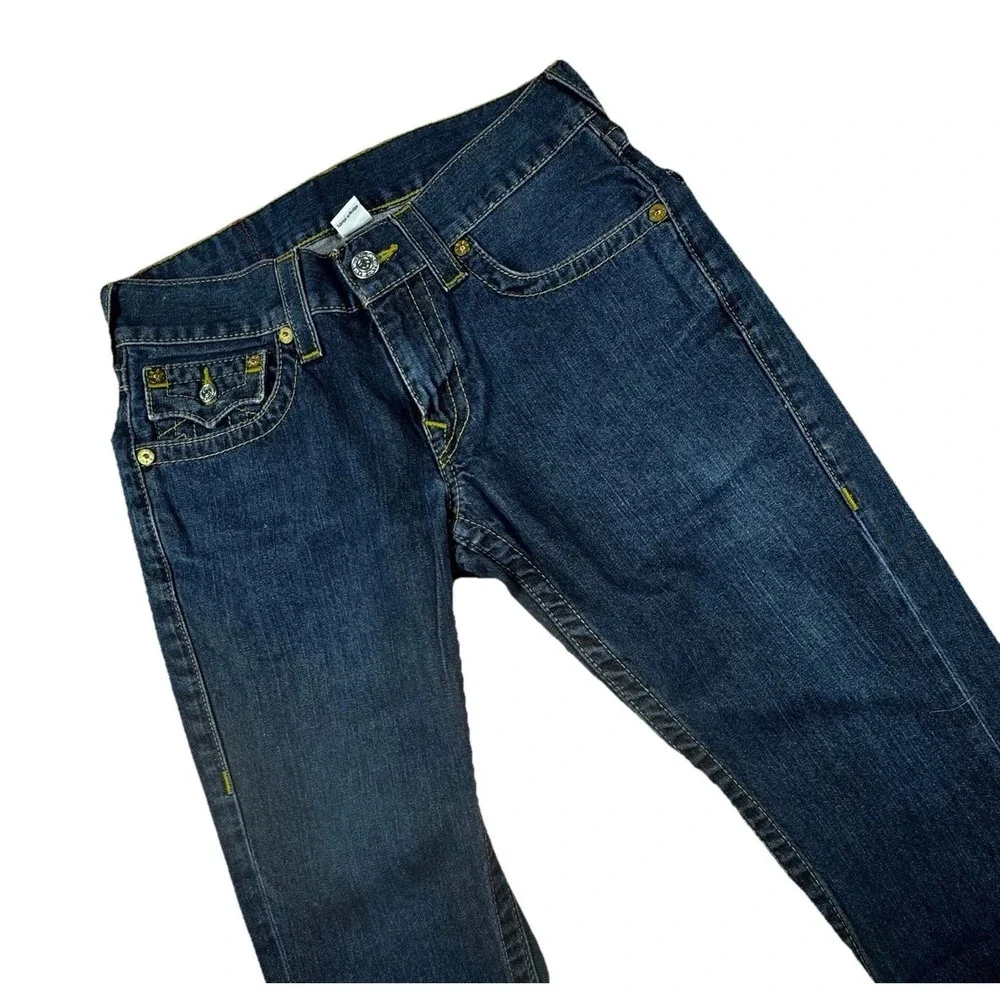 True Religion‎ Ricky Jean Men 29x27 Relaxed Straight Denim Pocket Big T Flap Y2K